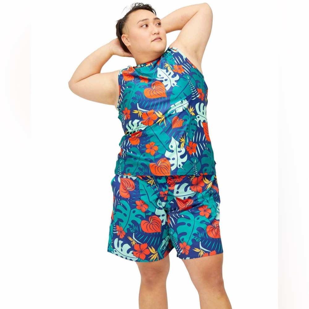 TomboyX Swim Tank Island Shade Size XL Gender Neutral Tropical Beach Summer